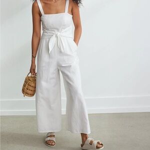 “Unsubscribed” Linen Tie Waist Jumpsuit